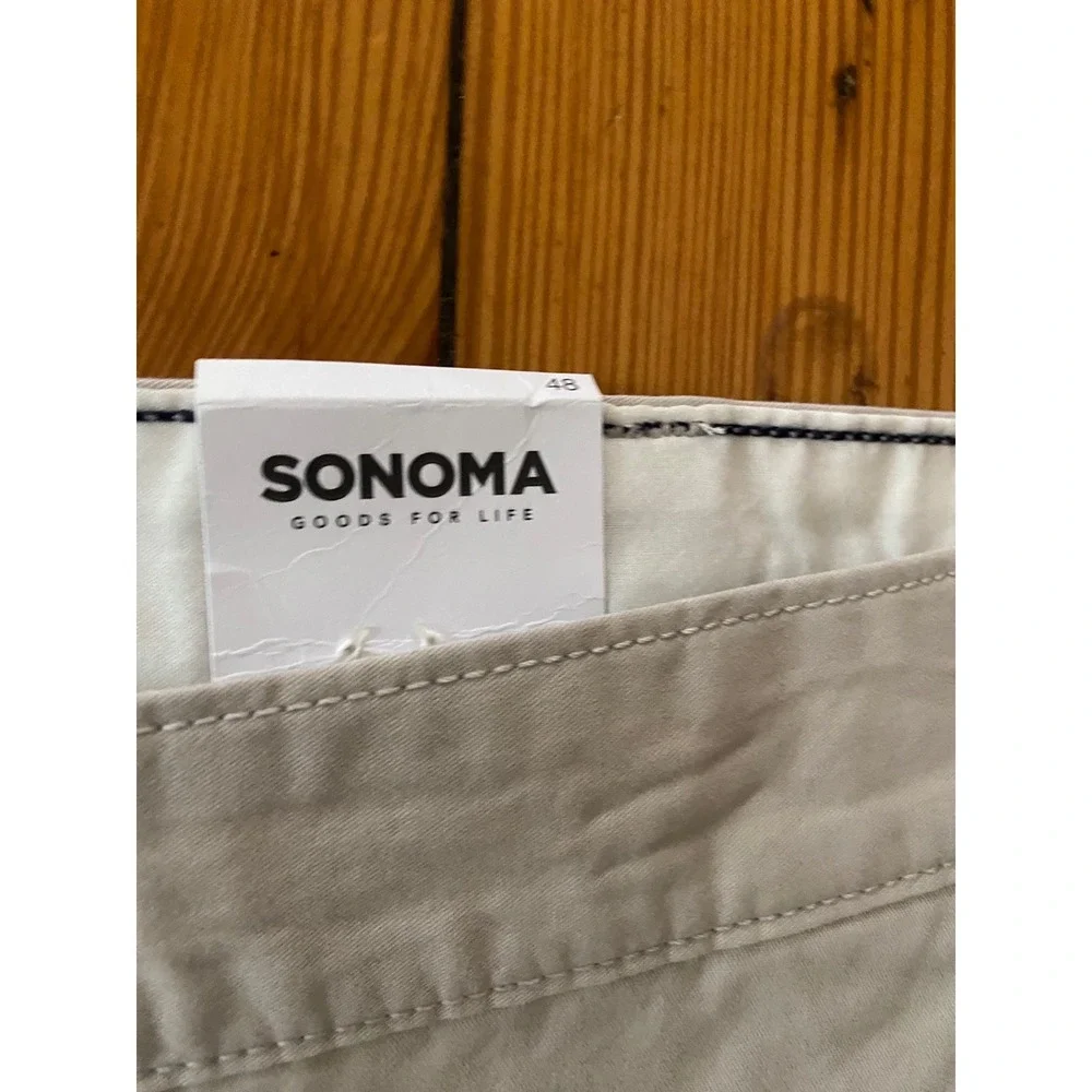 Sonoma Goods For Life Mens Big &‎ Tall Khaki Chino Shorts Size 48 Tan Cotton NwT